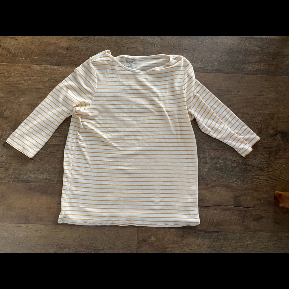Mustard color stripe top